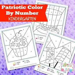 FREE Patriotic Color by Number Sheets