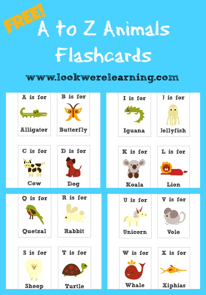 free printable animal alphabet flashcards