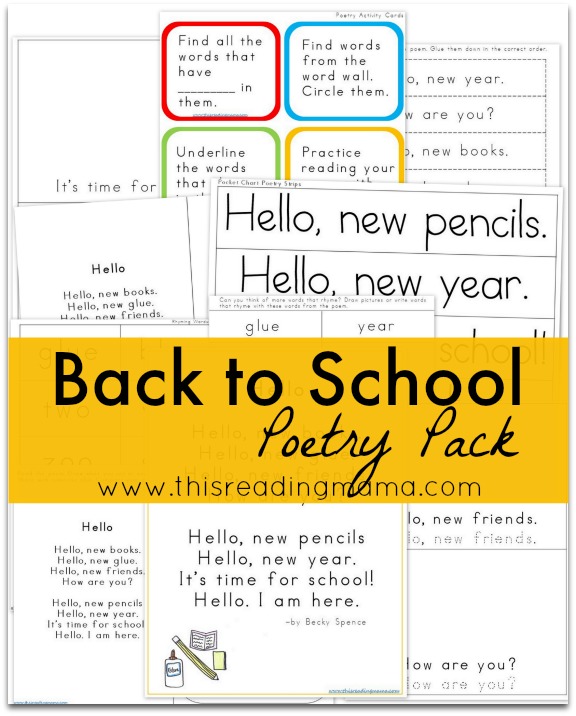 FREE Back to School Poetry Pack