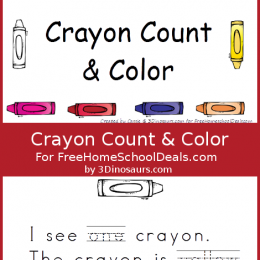 Free Worksheets: Crayon Count and Color