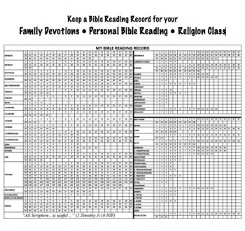 Free My Bible Reading Record Printable