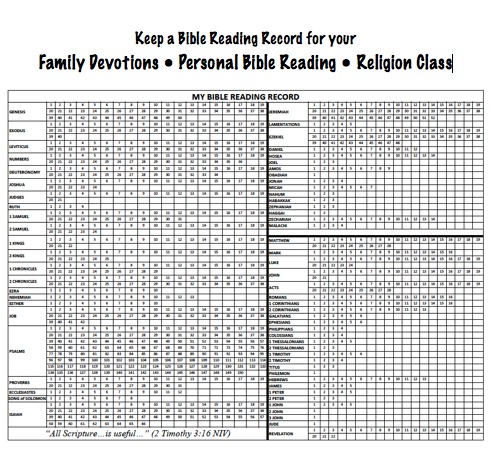 free my bible reading record printable