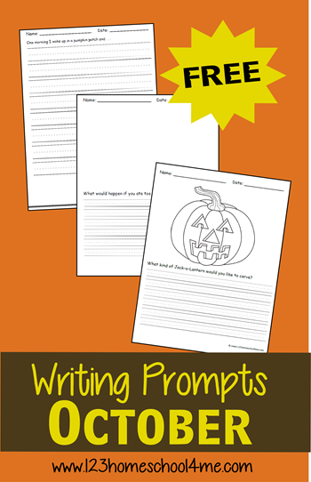 FREE October Writing Prompts