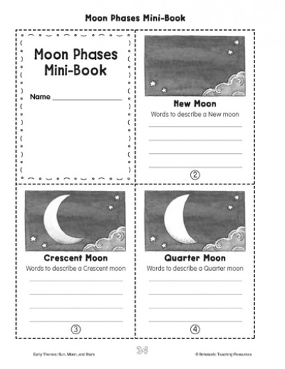 FREE Printable Moon Phases Mini book