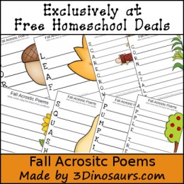 FREE Fall Themed Acrostic Poems Instant Download