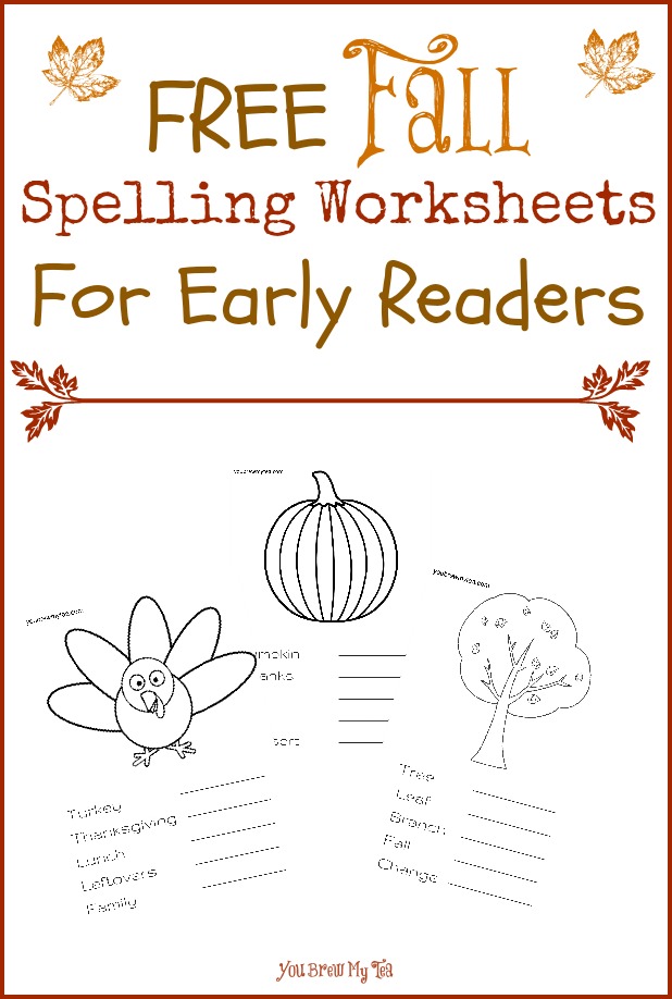 FREE Fall Spelling Worksheets For Early Readers