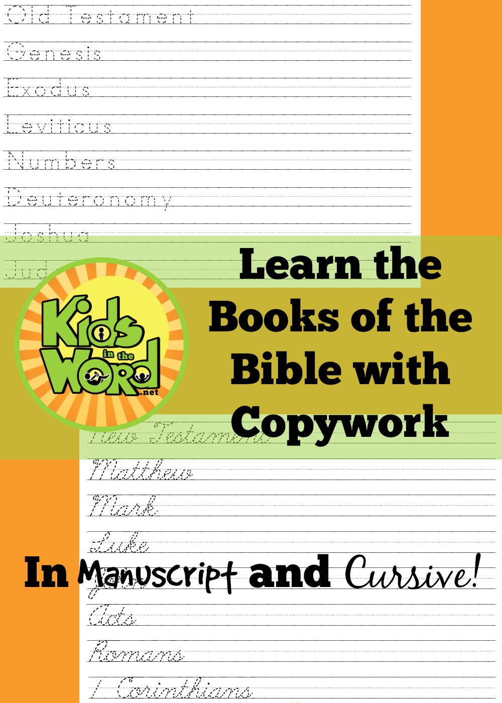 FREE Trace and Copy Books of the Bible