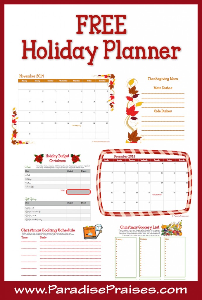FREE 16 Page Holiday Planner