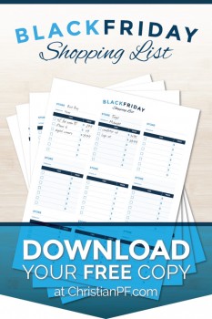 FREE Printable Black Friday Shopping Lists