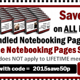 50% off notebooking pages sets!