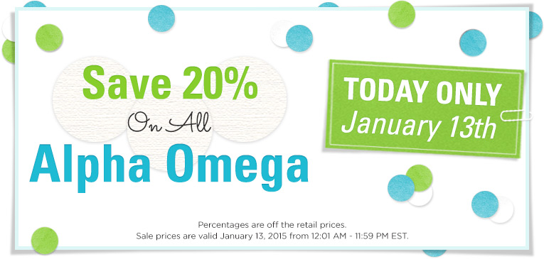 Alpha Omega Sale!