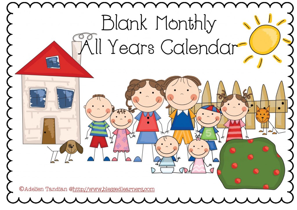 FREE Blank Monthly Calendar printable