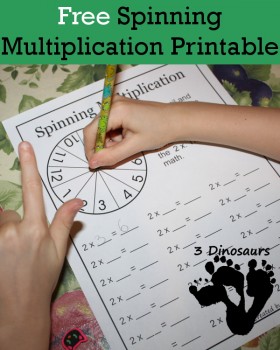 FREE Multiplication Spinning Game Printable Worksheet