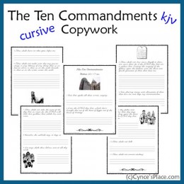 FREE 10 Commandments Copywork