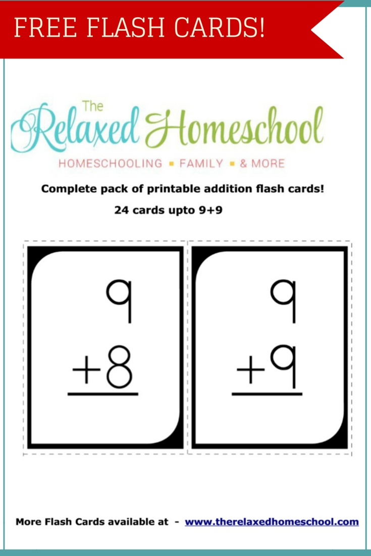FREE 24 Math Addition Flash Cards