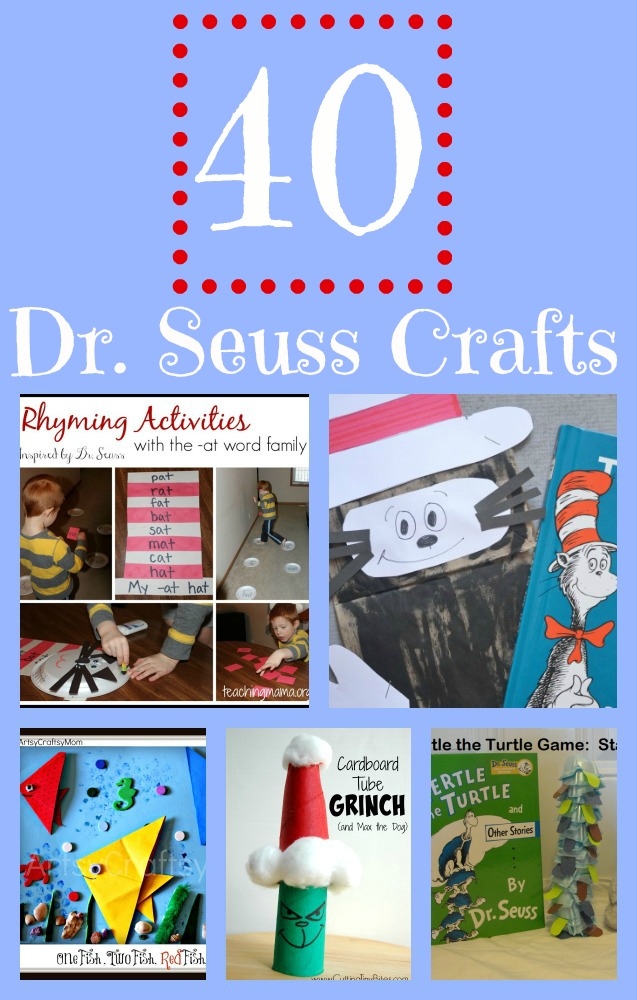 40 Fun Dr. Seuss Crafts including The Lorax, Cat in the Hat, + More!