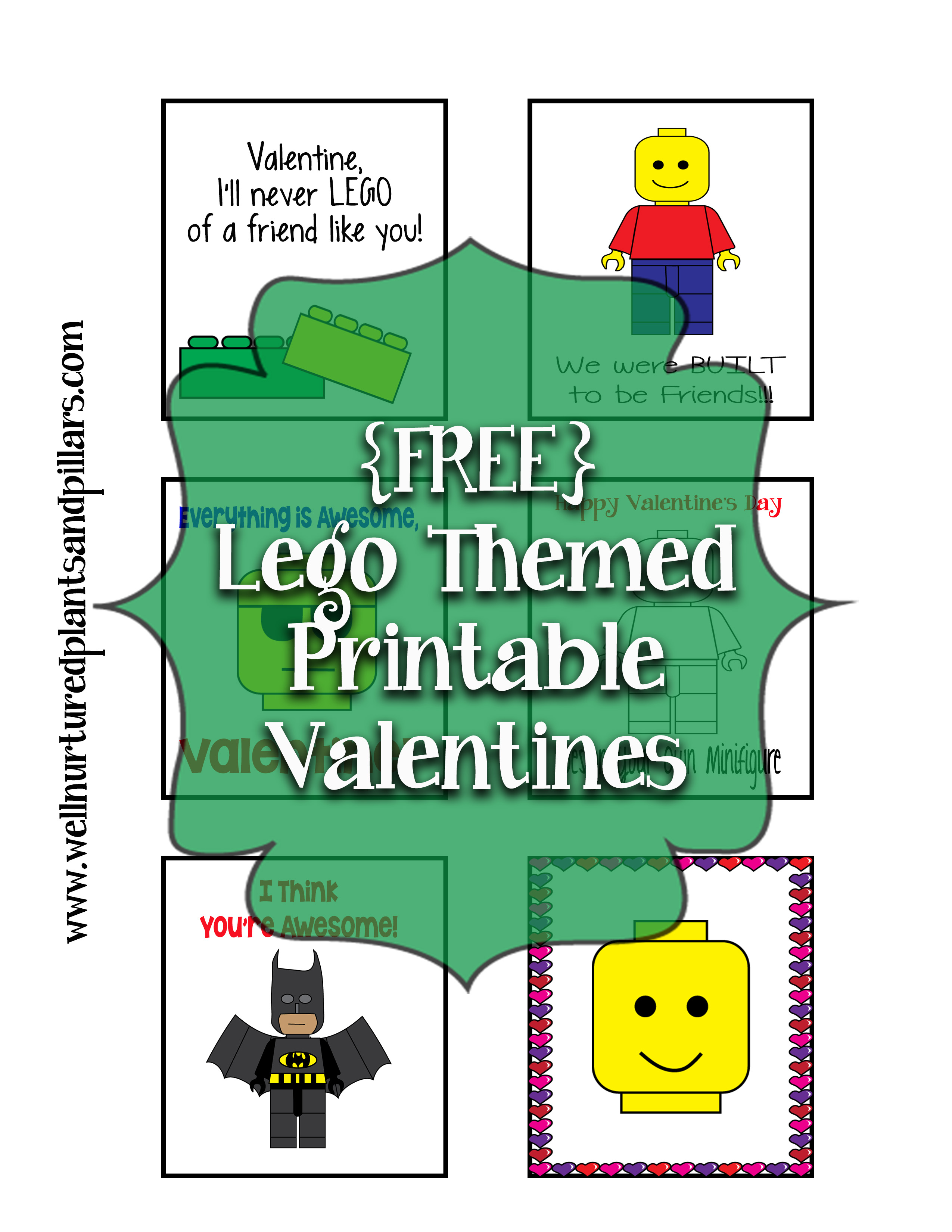 FREE Lego Themed Printable Valentines Cards