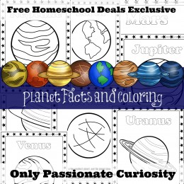 FREE PLANET FACTS AND COLORING PAGES (instant download)