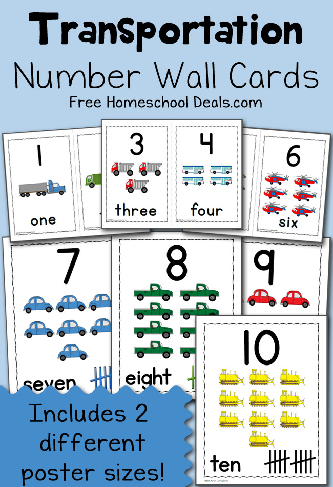 Transportation Number Wall Cards FHD March 2015