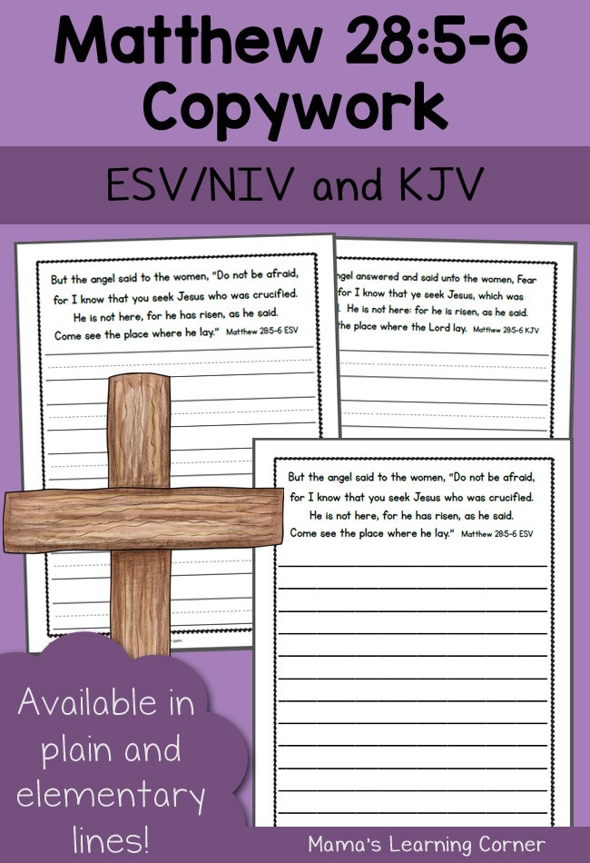 FREE Easter Verse Copywork Pages