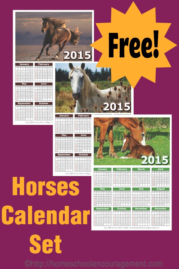 Free Horse Lovers Calendar 2015