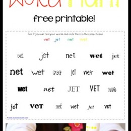 FREE Word Family Hunt Printables