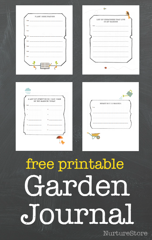 Printable Children's Garden Journal Activity Sheets