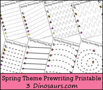 FREE Prewriting Printables with Spring Theme