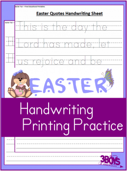 FREE Easter Themed Handwriting Sheets