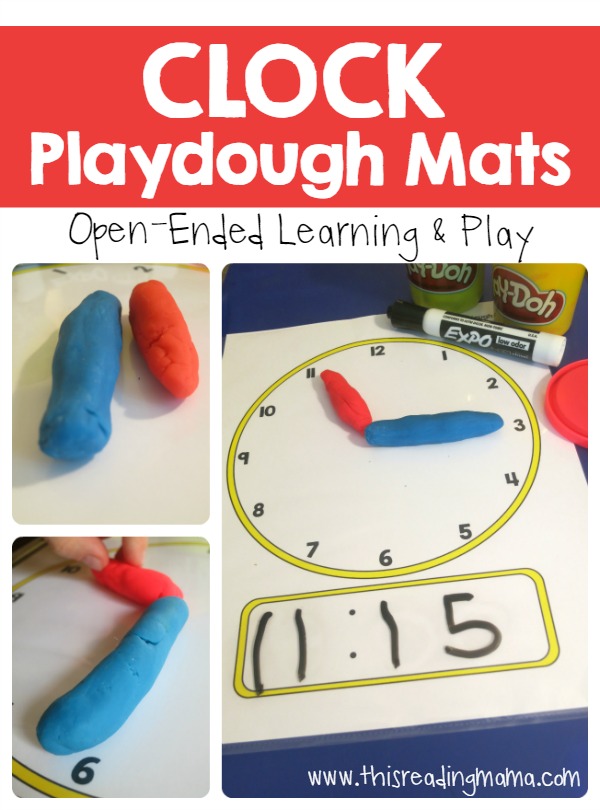 FREE Playdough Time telling mat