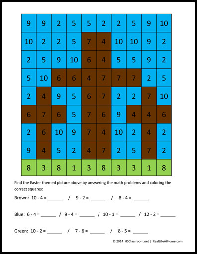 FREE Printable Easter Themed Math Activity