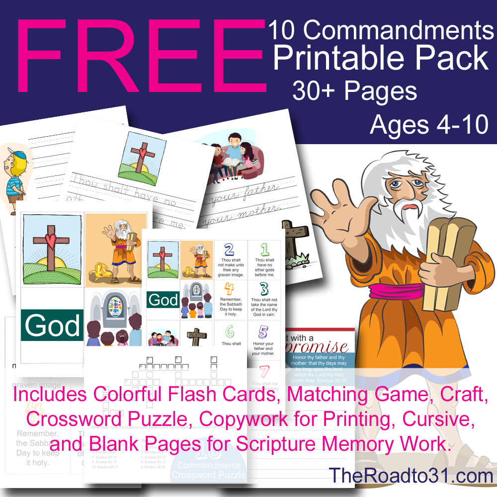 FREE 10 Commandments Bible Learning Pack