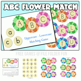 FREE Flower Themed ABC Matching Game