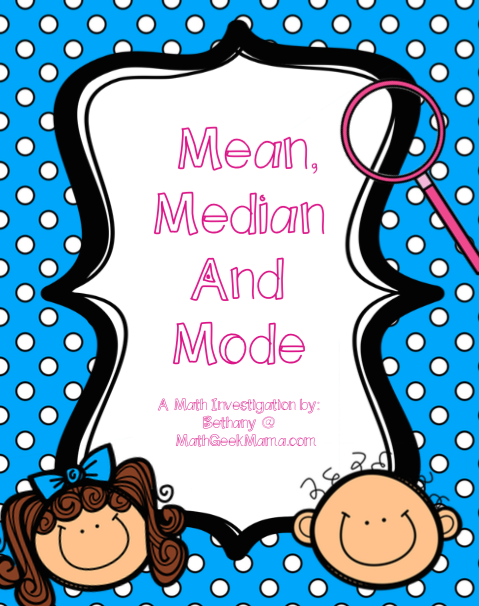 FREE Exploring Data Math Lesson with Printables : Mean, Median, Mode