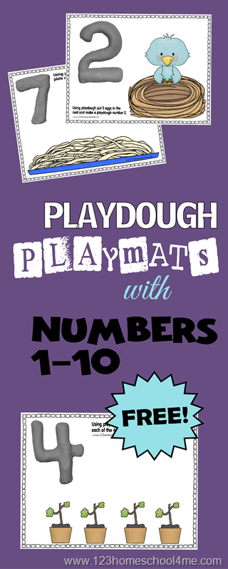 FREE Spring Themed Number Learning Play Dough Mats