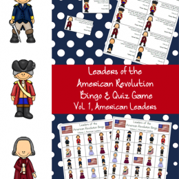 FREE Leaders of the American Revolution Bingo & Quiz Game, Volume 1 (American Leaders)
