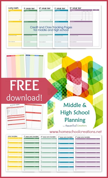 FREE Middle and High School Planning Pages