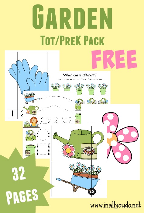 FREE PreK and K Garden Themed Learning Pack {32 Pages!}