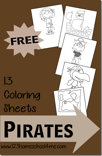 FREE Pirate Themed Coloring Sheets