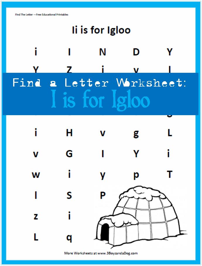 FREE I is for Igloo printables