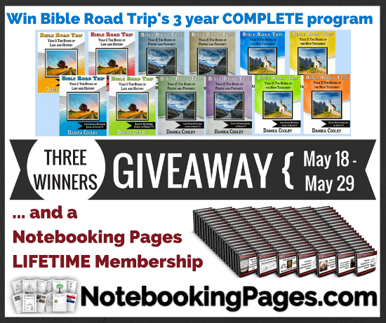 Homeschool Giveaway: Notebooking Pages Lifetime Membership & Complete Bible Road Trip Curriculum