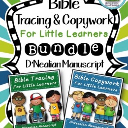 Bible Tracing & Copywork for D'Nealian Manuscript Only $2! (Reg. $6!)