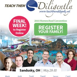 $10 Off Teach Them Diligently Registration & Last Week to Register! (Sandusky, OH)