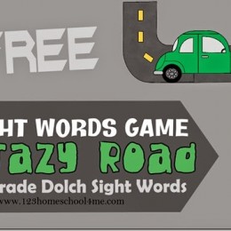 FREE CRAZY ROADS SIGHT WORDS GAME (instant download)