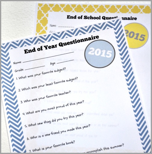 FREE End of School Year Printable