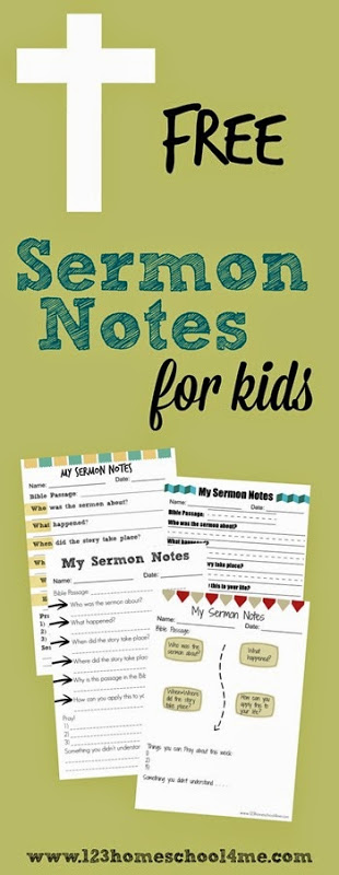 FREE Sermon Notes for Kids