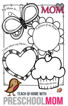 FREE Preschoolers Mother's Day Card Printable