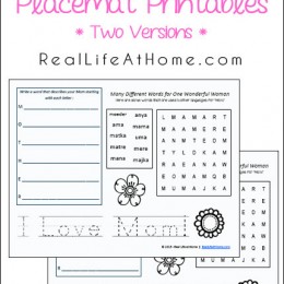 FREE Mother's Day Placemat Activity Printables