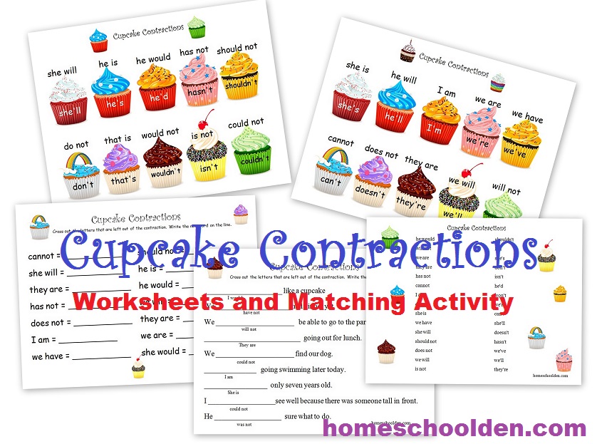 FREE Cupcake Contraction Activity