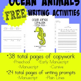 FREE Ocean Animals Writing Activity